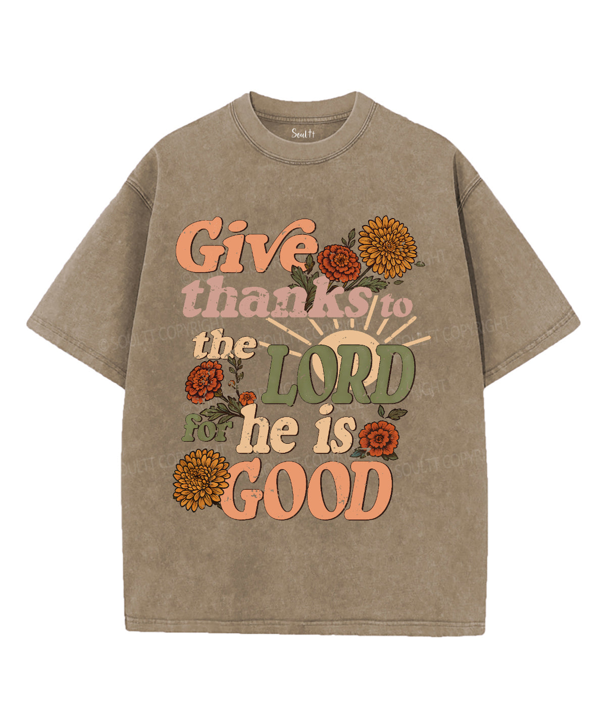 Give Thanks to the Lord Unisex Washed Christian T-shirt Hoodie, Sweatshirt | CiraTrend.com (Image 5)