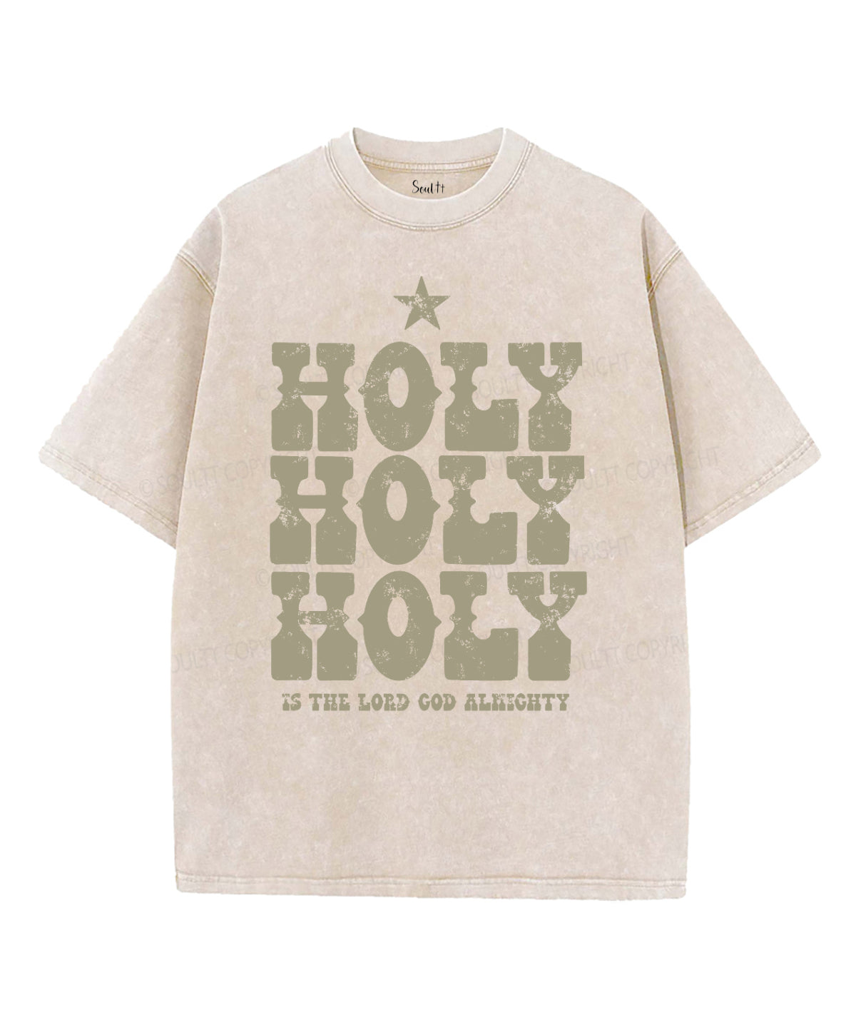 Holy Is The Lord God Almighty Washed Christian T-shirt Hoodie, Sweatshirt | CiraTrend.com (Image 5)