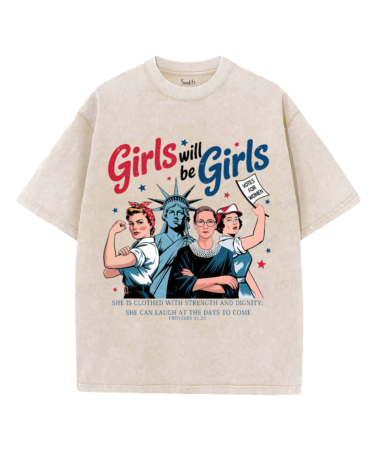 Girls Will Be Girls Unisex Washed Christian T-shirt Hoodie, Sweatshirt | CiraTrend.com (Image 1)