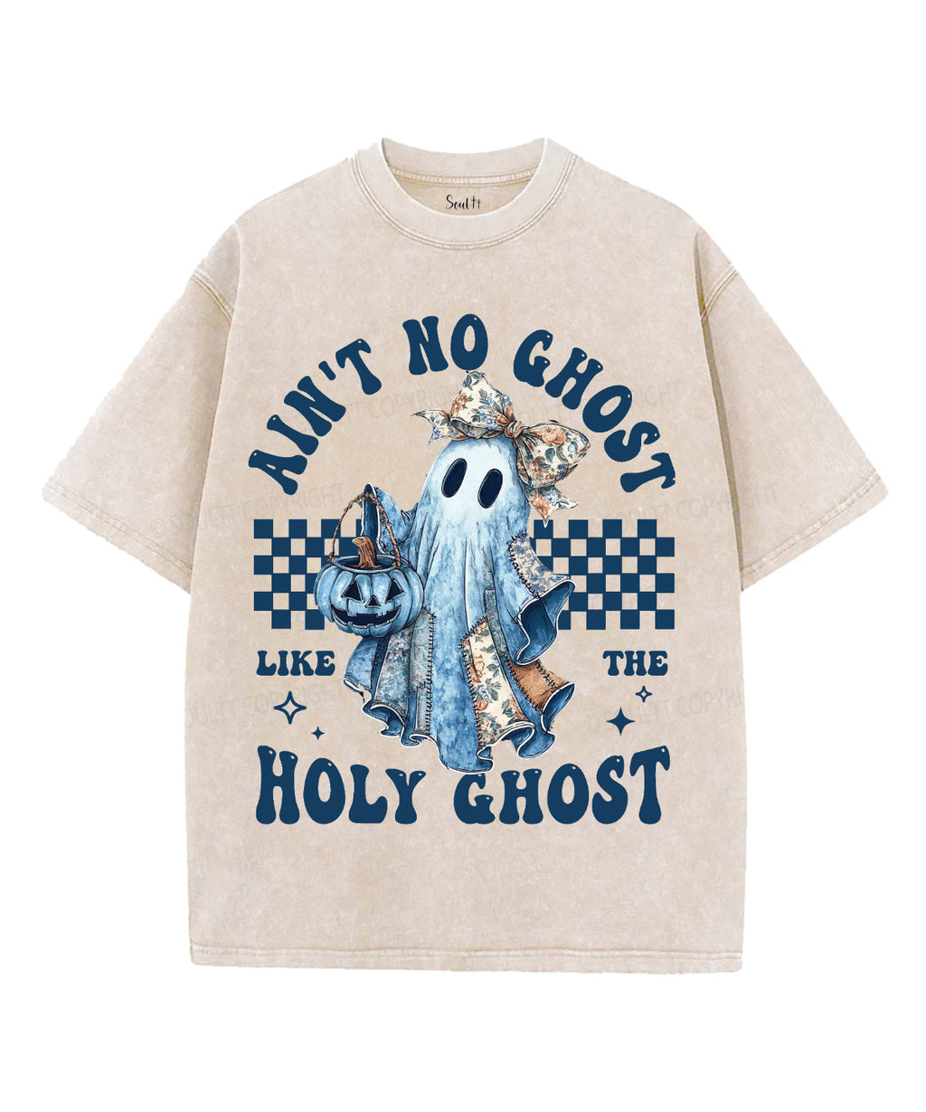 Halloween Holy Ghost Unisex Washed Christian T-shirt Hoodie, Sweatshirt | CiraTrend.com (Image 1)