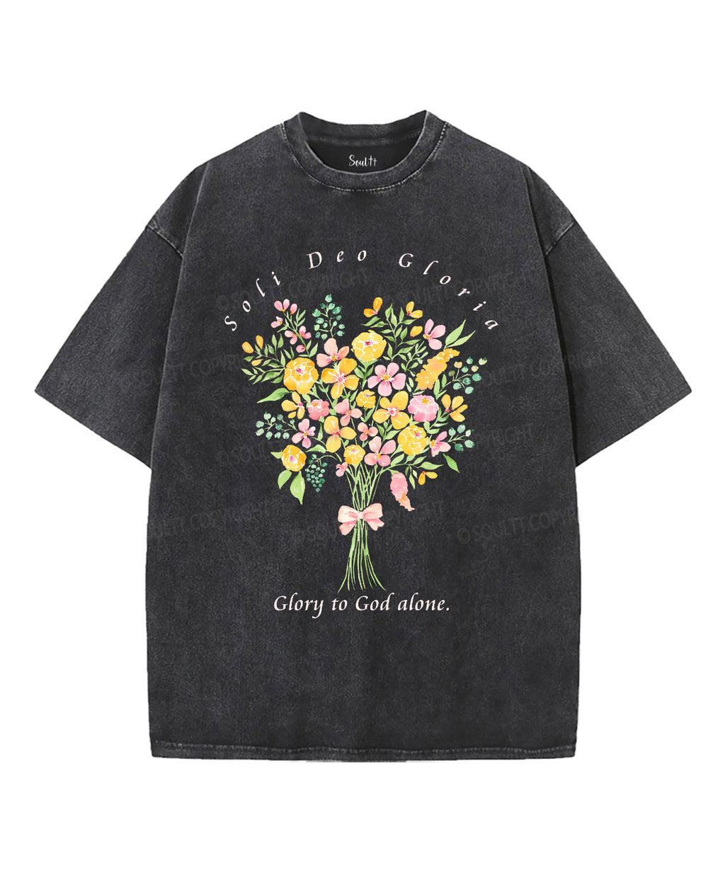 SOLI DEO GLORIA Unisex Washed Christian T-shirt Hoodie, Sweatshirt | CiraTrend.com (Image 1)