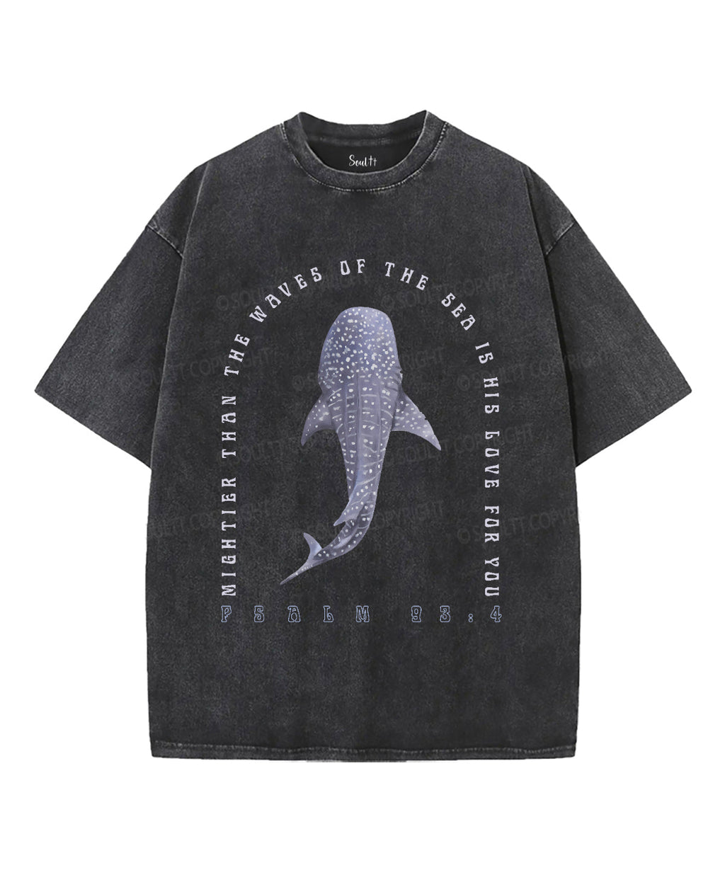 Mightier Than The Waves Unisex Washed Christian T-shirt Style005 Hoodie, Sweatshirt | CiraTrend.com (Image 2)