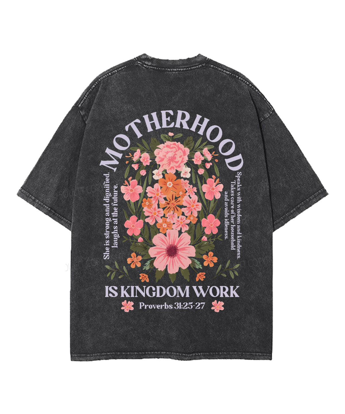 Motherhood Is Kingdom Work Double Sided Unisex Washed Christian T-shirt Style008 Hoodie, Sweatshirt | CiraTrend.com (Image 3)