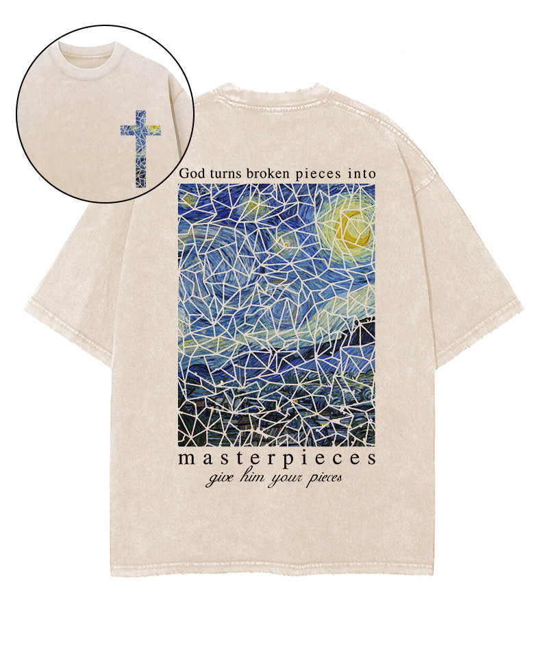 God Turns Broken Pieces Double Sided Washed Christian T-shirt Hoodie, Sweatshirt | CiraTrend.com (Image 1)