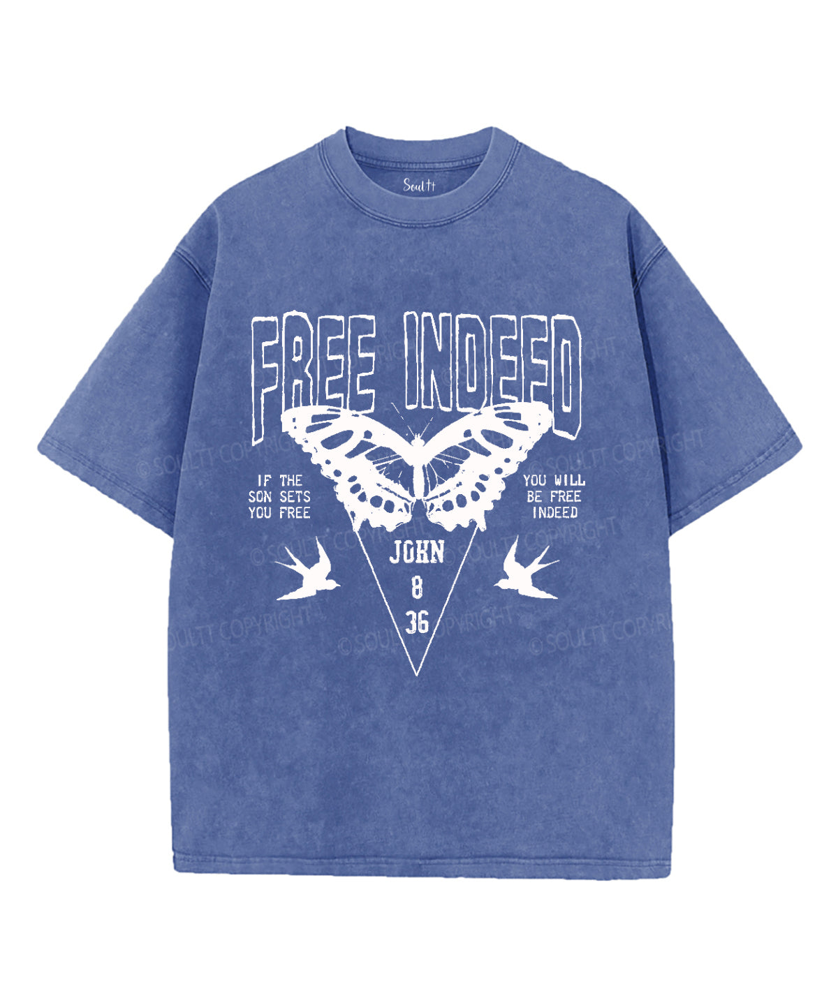 Free Indeed Unisex Washed Christian T-shirt Hoodie, Sweatshirt | CiraTrend.com (Image 3)