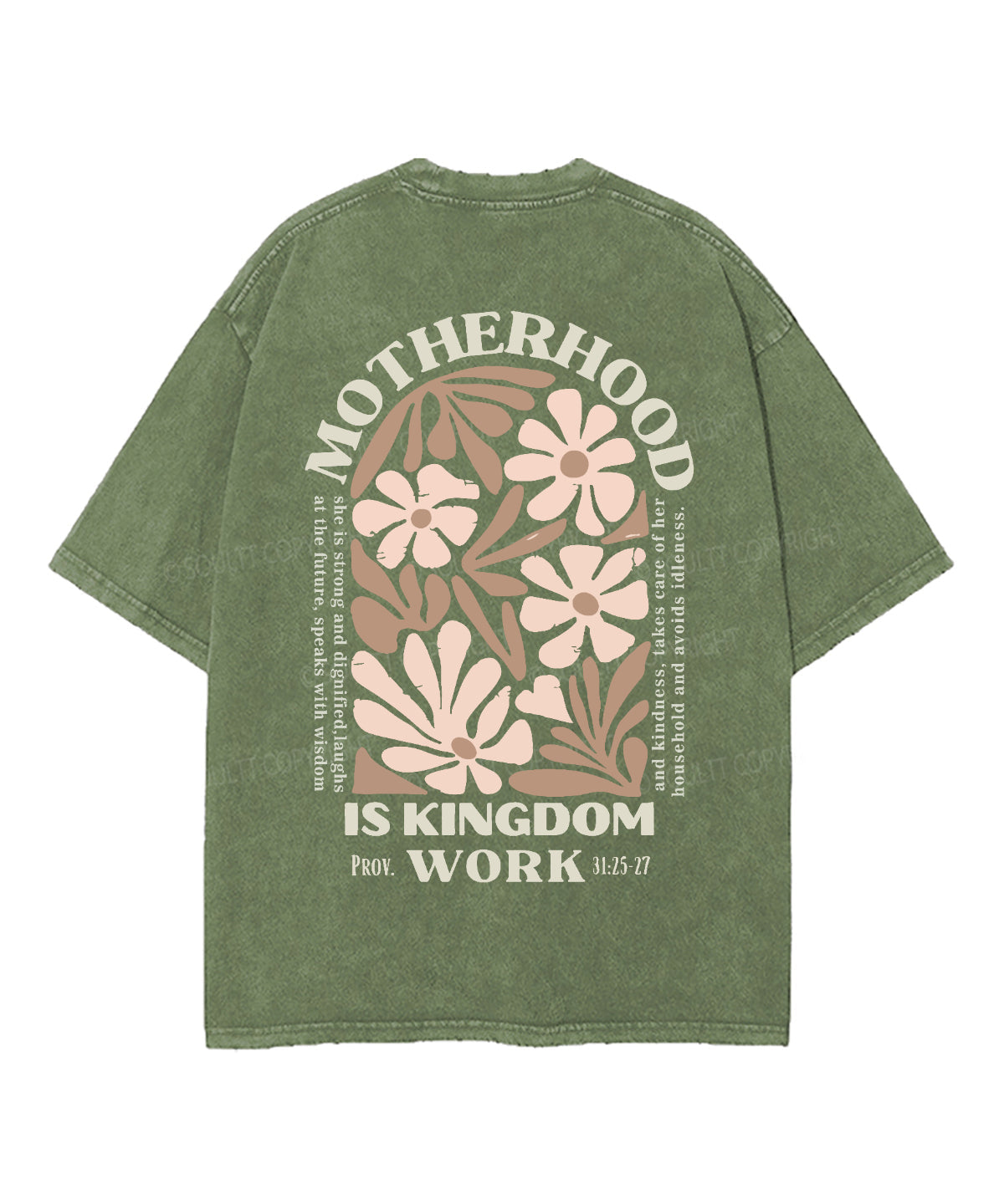 Motherhood Is Kingdom Work Double Sided Washed Christian T-shirt Hoodie, Sweatshirt | CiraTrend.com (Image 3)