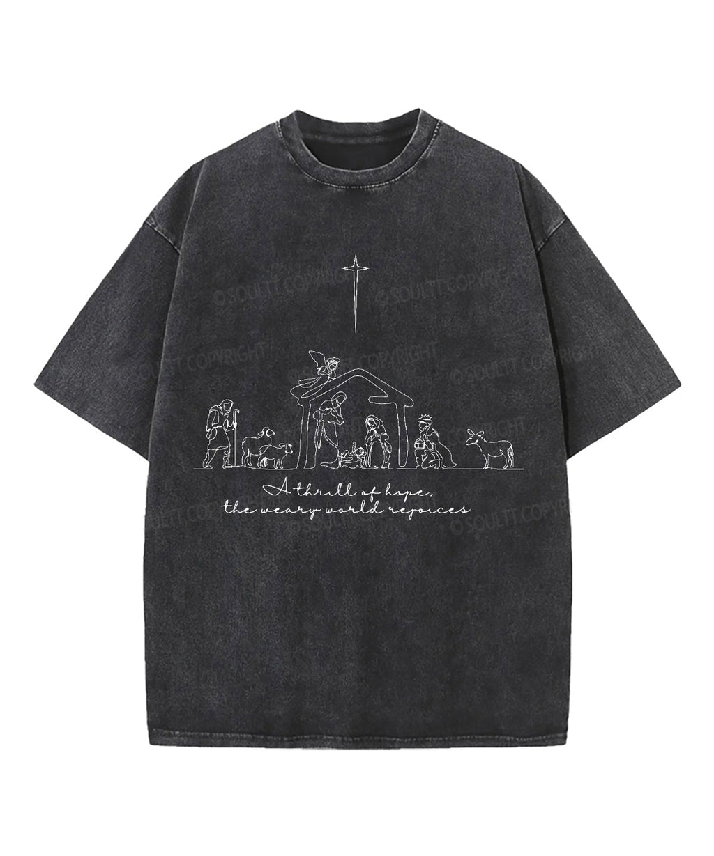 A Thrill Of Hope Washed Christian T-shirt Hoodie, Sweatshirt | CiraTrend.com (Image 1)