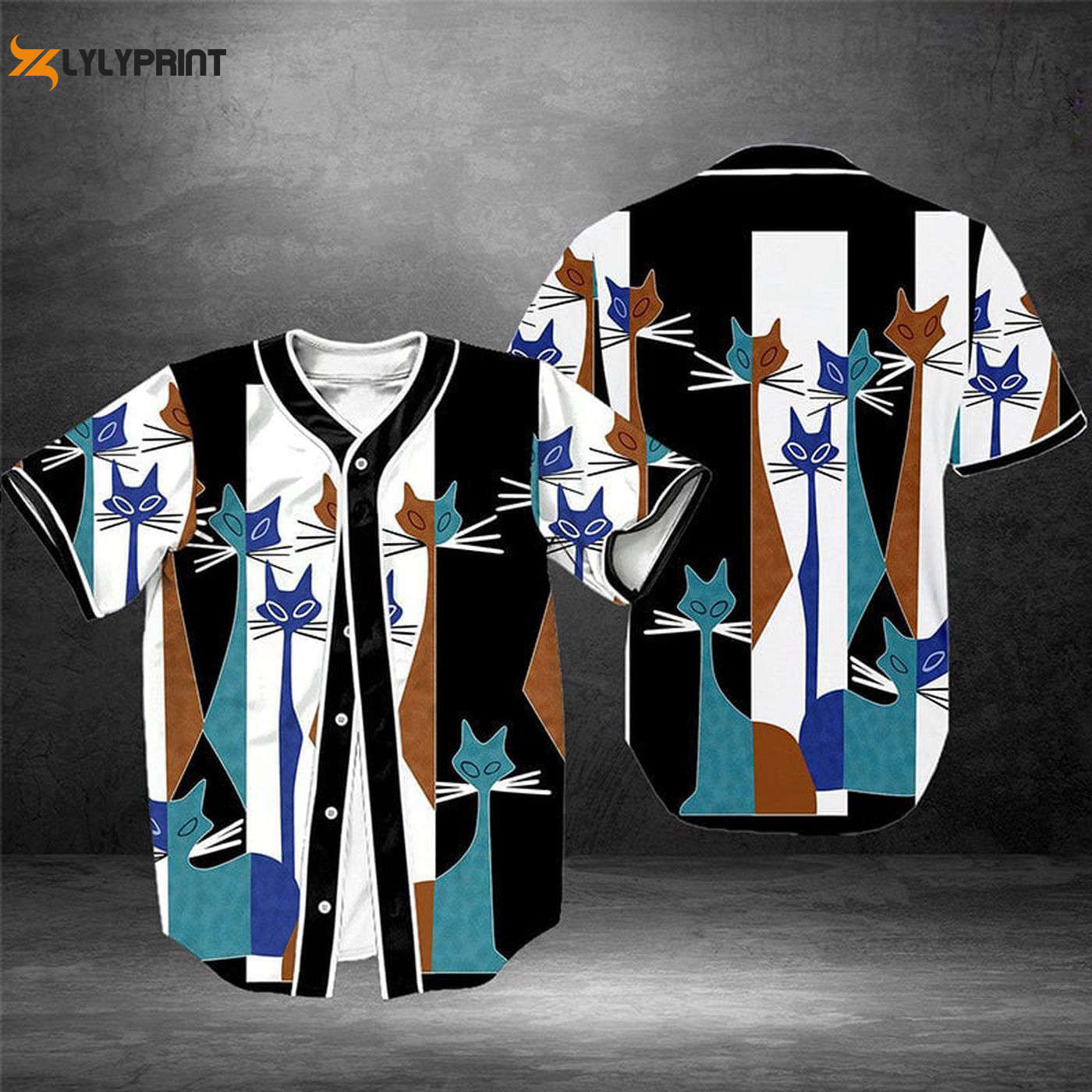 Abstract Cats Baseball Tee Jersey Shirt Printed 3d - Gift for Men Women - lylyprint.com