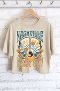 Nashville Music City Flower Graphic Long Crop Top