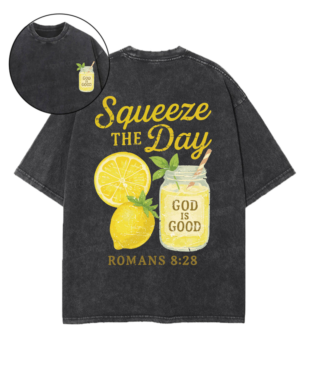 Squeeze the Day Double Sided Unisex Washed Christian T-shirt Hoodie, Sweatshirt | CiraTrend.com (Image 1)