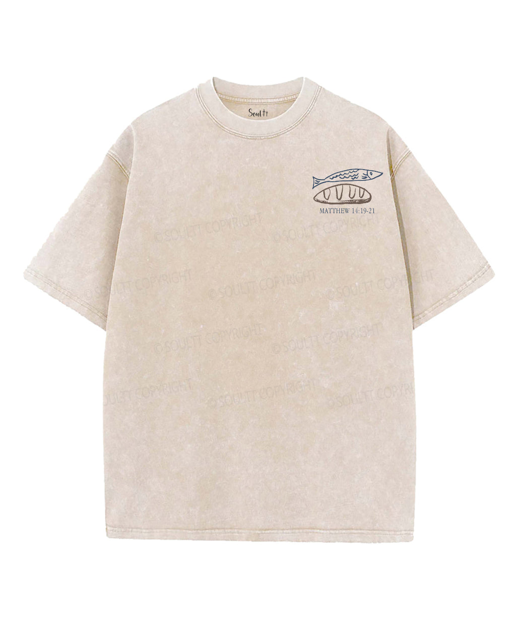 Jesus Feeds 5000 Double Sided Washed Christian T-Shirts, Hoodie, Sweatshirt