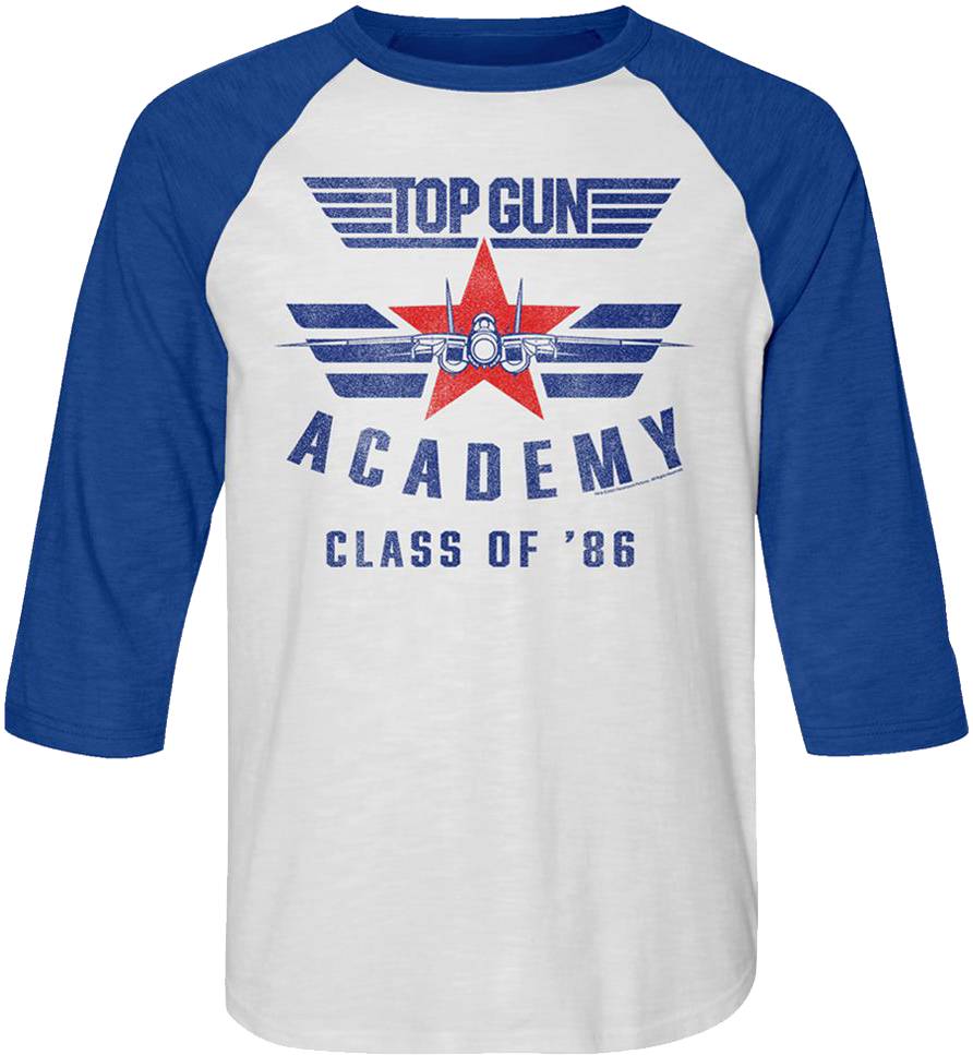 Academy Class Of '86 Top Gun Raglan Baseball Shirt Hoodie, Sweatshirt | CiraTrend.com (Image 1)