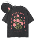 Love Your Neighbor as Yourself Double Sided Unisex Washed Christian T-shirt Hoodie, Sweatshirt | CiraTrend.com (Image 1)