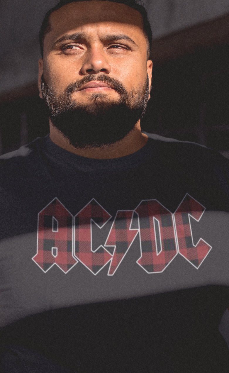 AC/DC - Back In Plaid Big and Tall T-Shirt