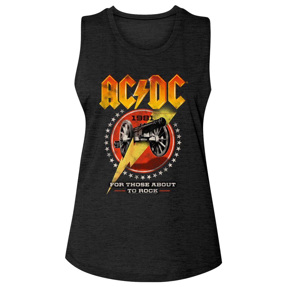 AC/DC - Cannon Lightning Womens Slub T-Shirt