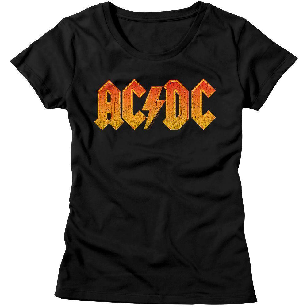 AC/DC - Distress Orange Womens T-Shirt