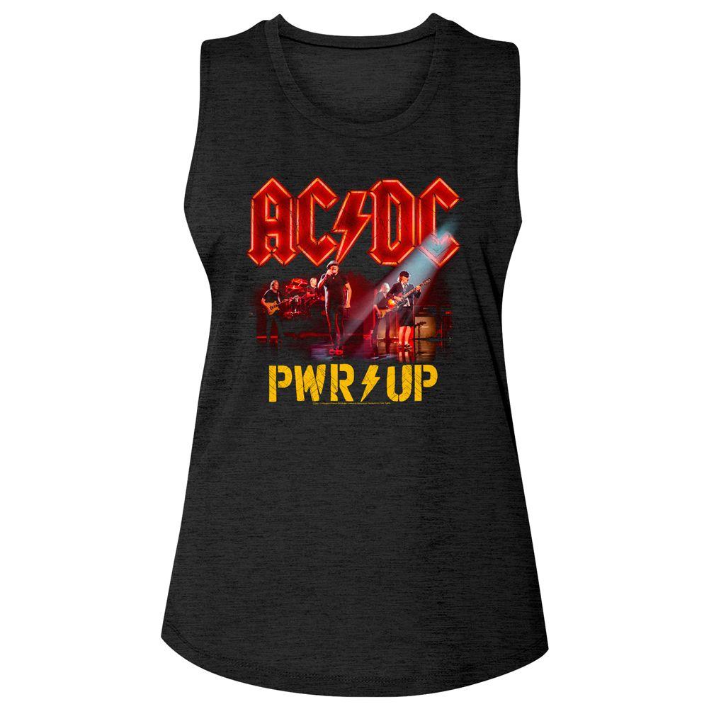 AC/DC - Pwrup Band Photo Womens Slub T-Shirt