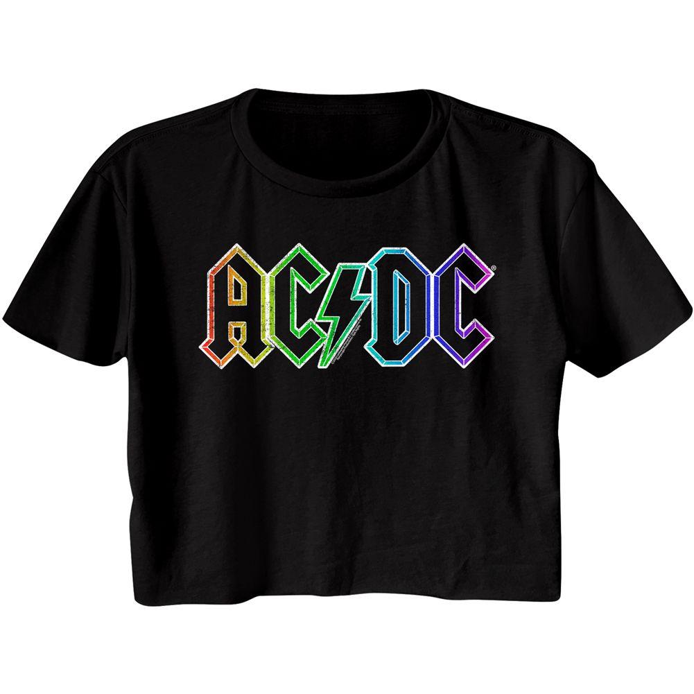 AC/DC - Rainbow Logo Womens Crop Tee