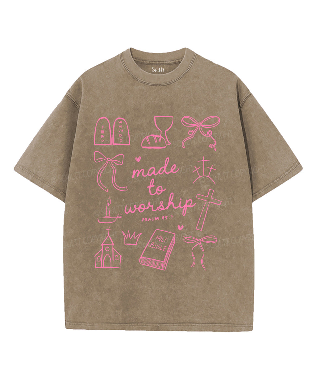 Made To Worship Unisex Washed Christian T-shirt Hoodie, Sweatshirt | CiraTrend.com (Image 5)