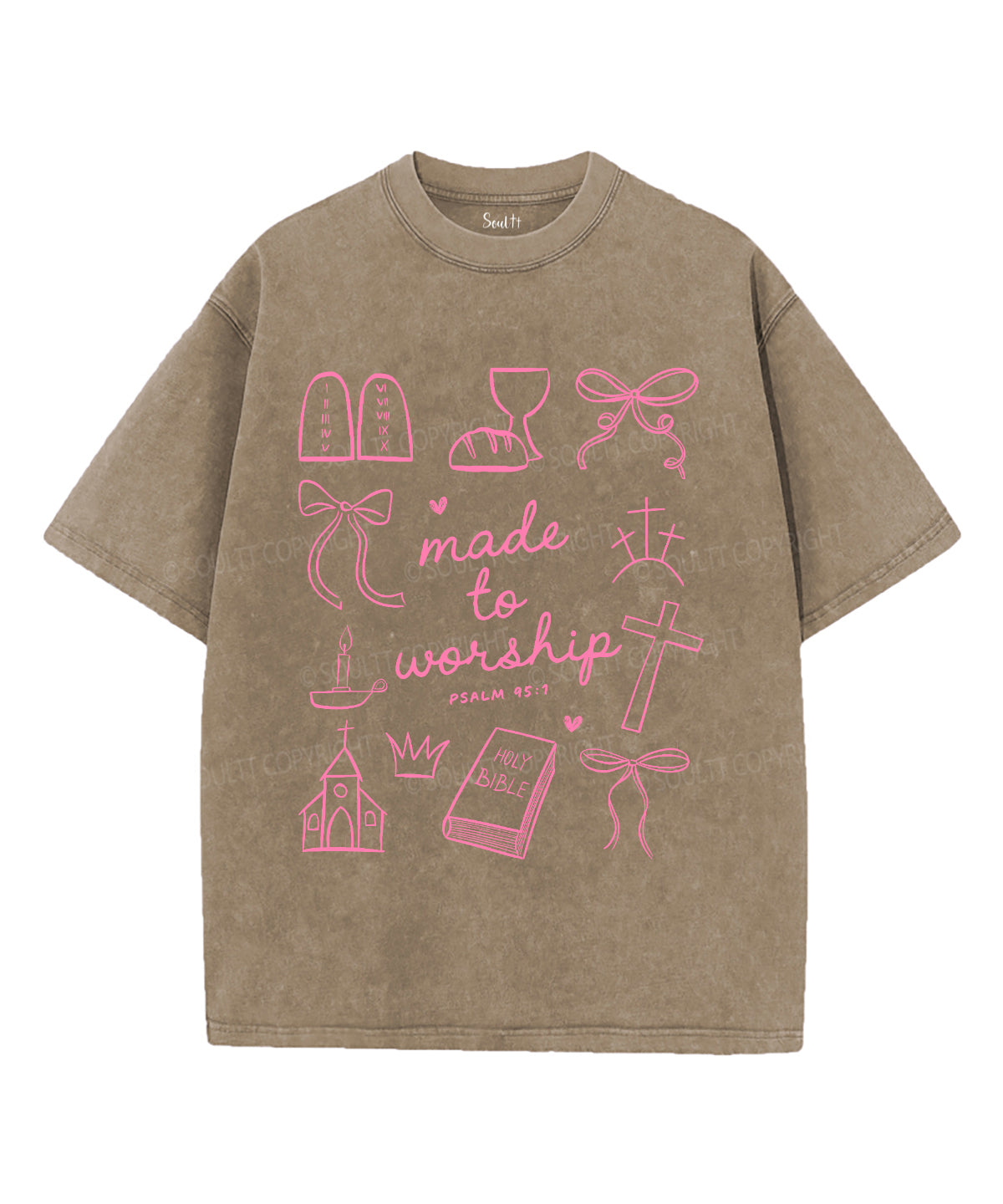Made To Worship Unisex Washed Christian T-shirt Hoodie, Sweatshirt | CiraTrend.com (Image 5)