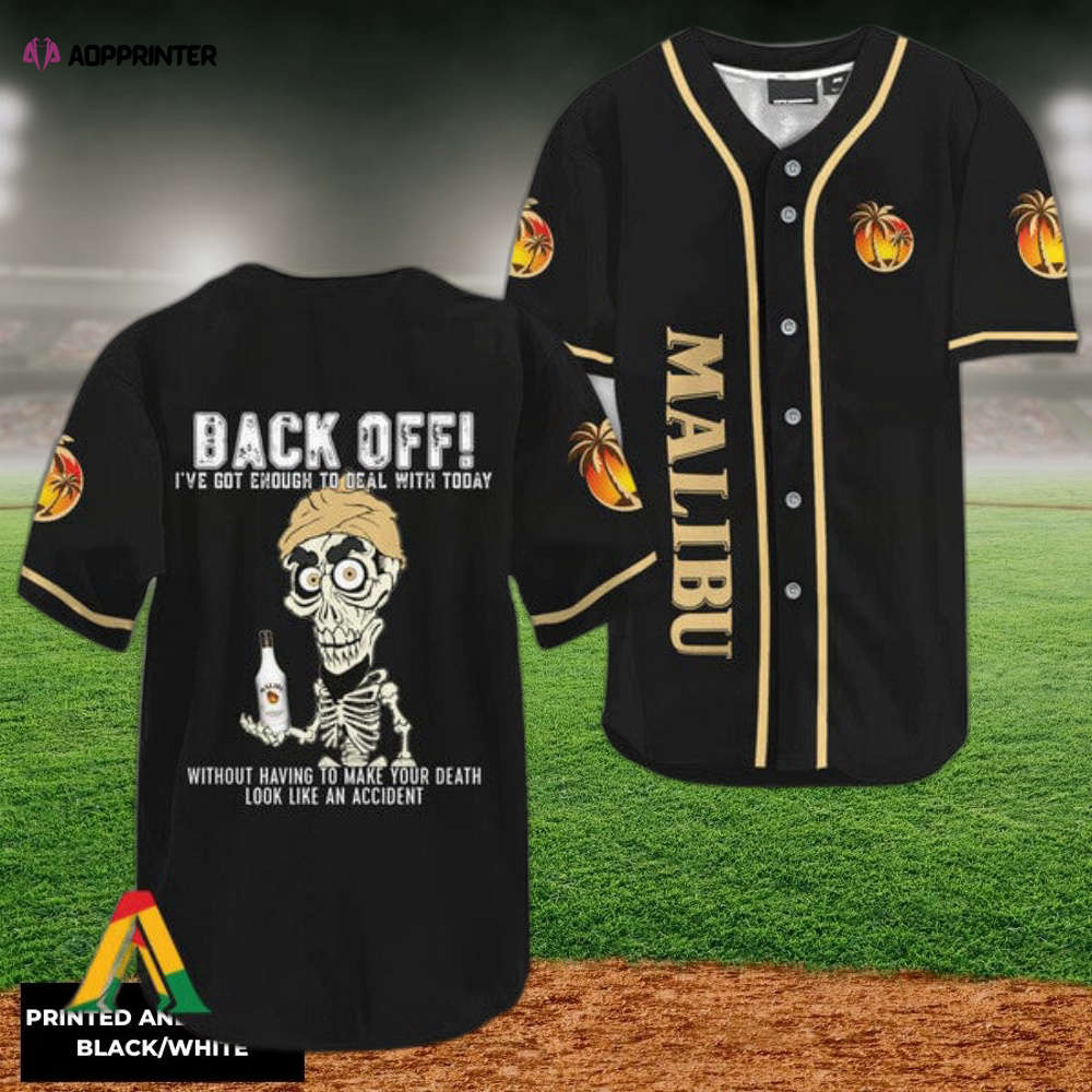 Achmed Back Off: Malibu Rum Baseball Jersey - Trendy & Stylish Design - Aopprinter