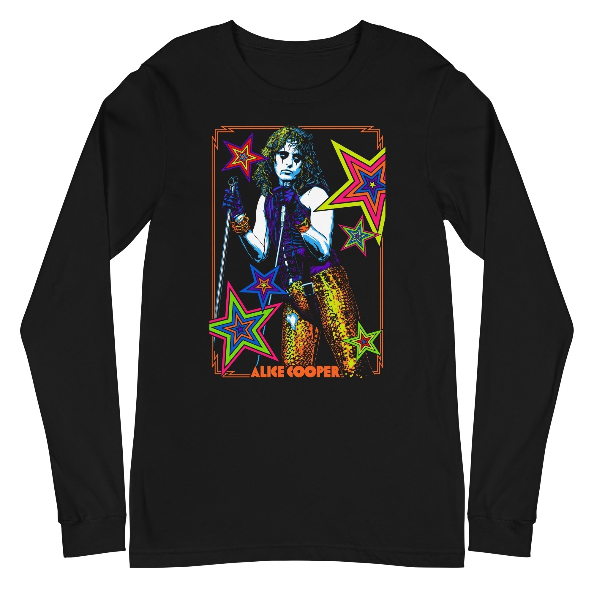 Alice Cooper Stars Mens Long Sleeve T Shirt Black Hoodie, Sweatshirt | CiraTrend.com