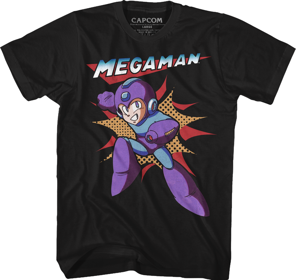 Action Pose Mega Man T-Shirt Hoodie, Sweatshirt | CiraTrend.com (Image 1)