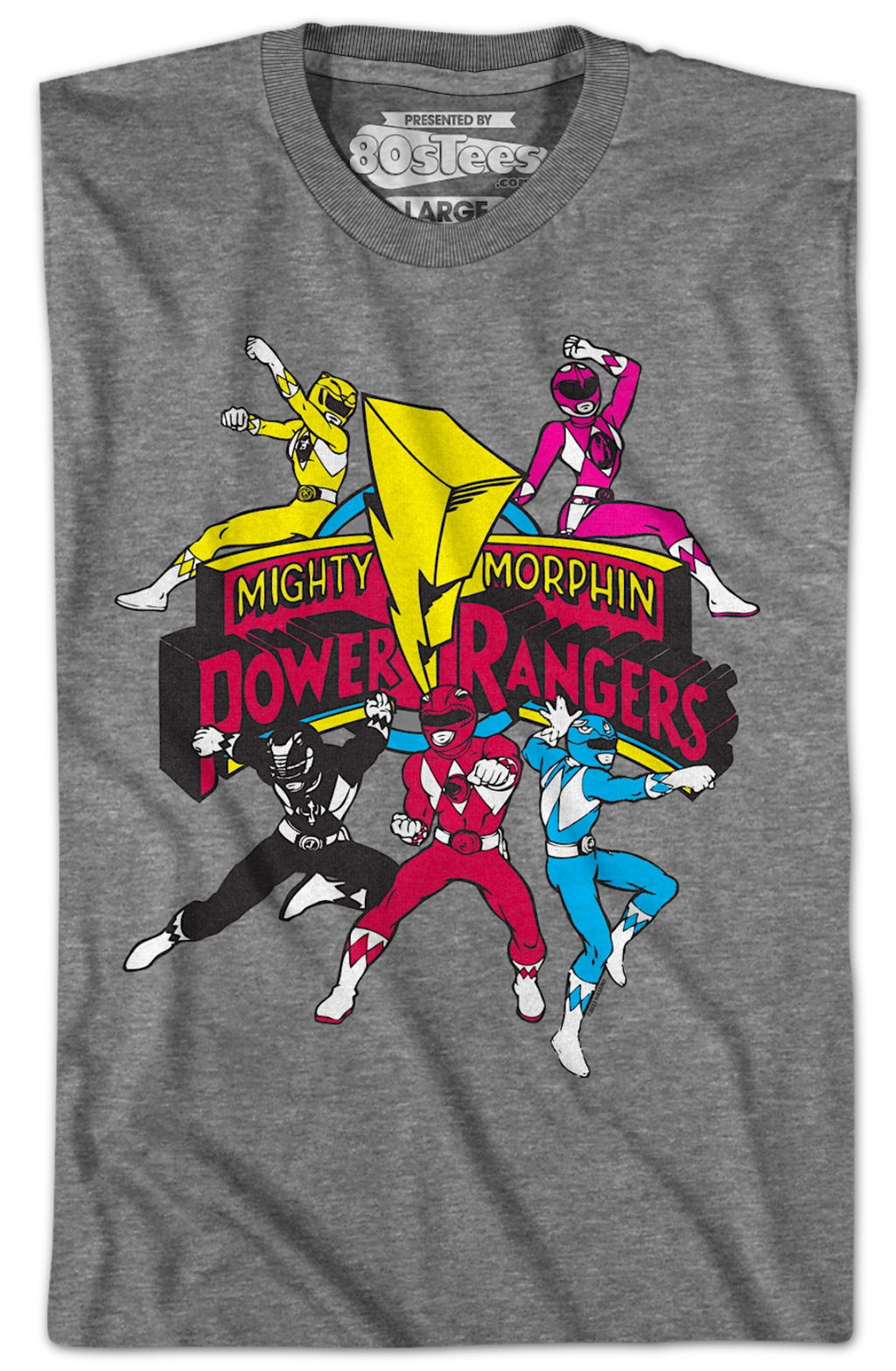 Action Poses Mighty Morphin Power Rangers T-Shirt Hoodie, Sweatshirt | CiraTrend.com (Image 2)