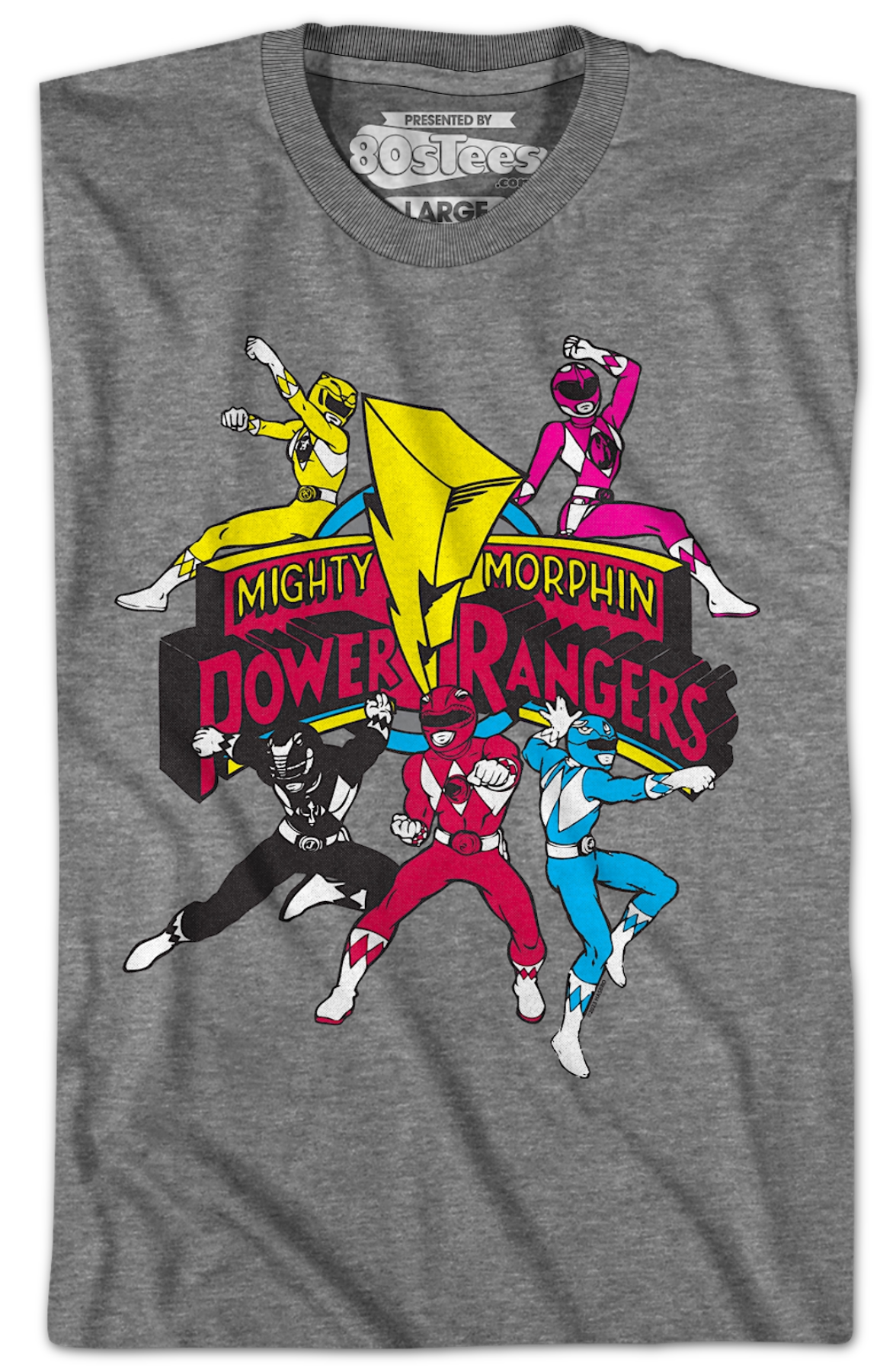 Action Poses Mighty Morphin Power Rangers T-Shirt Hoodie, Sweatshirt | CiraTrend.com (Image 2)