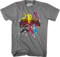 Action Poses Mighty Morphin Power Rangers T-Shirt Hoodie, Sweatshirt | CiraTrend.com (Image 1)