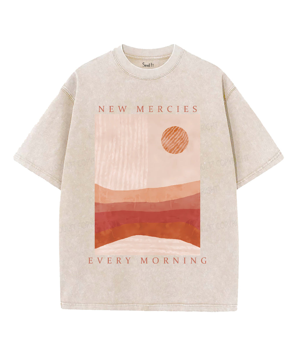 New Mercies Every Morning Unisex Washed Christian T-shirt Hoodie, Sweatshirt | CiraTrend.com (Image 1)