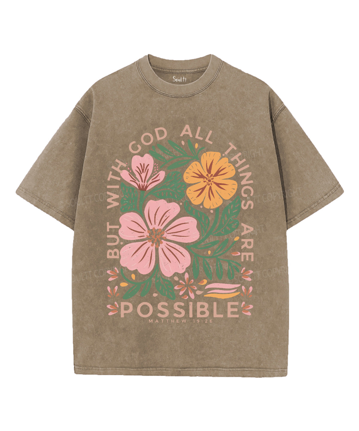All Things Are Possible Unisex Washed Christian T-shirt Hoodie, Sweatshirt | CiraTrend.com (Image 5)