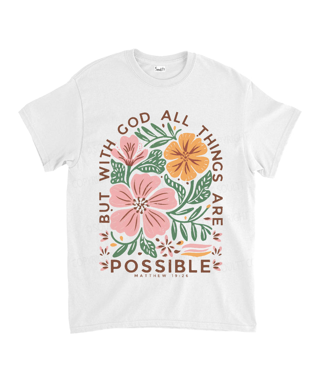 All Things Are Possible Unisex Cotton Christian T-Shirt Hoodie, Sweatshirt | CiraTrend.com (Image 2)