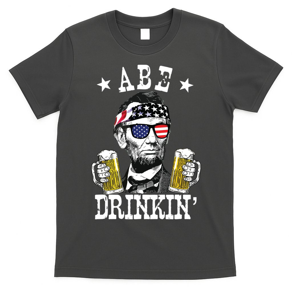Abe Drinkin Patriotic American Abraham Lincoln Drinking T-Shirt