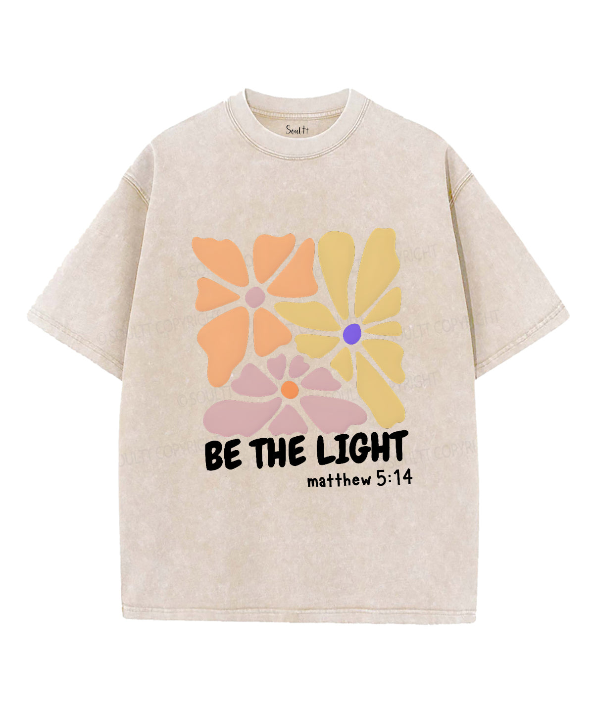 Be the Light Unisex Washed Christian T-shirt Hoodie, Sweatshirt | CiraTrend.com (Image 4)