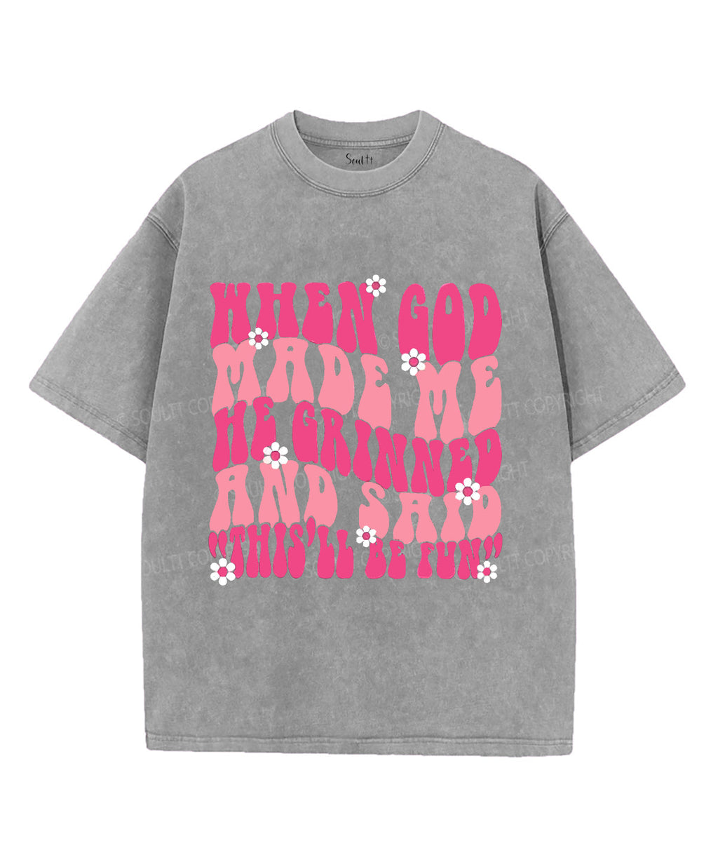 When God Made Me Unisex Washed Christian T-shirt Style001 Hoodie, Sweatshirt | CiraTrend.com (Image 4)