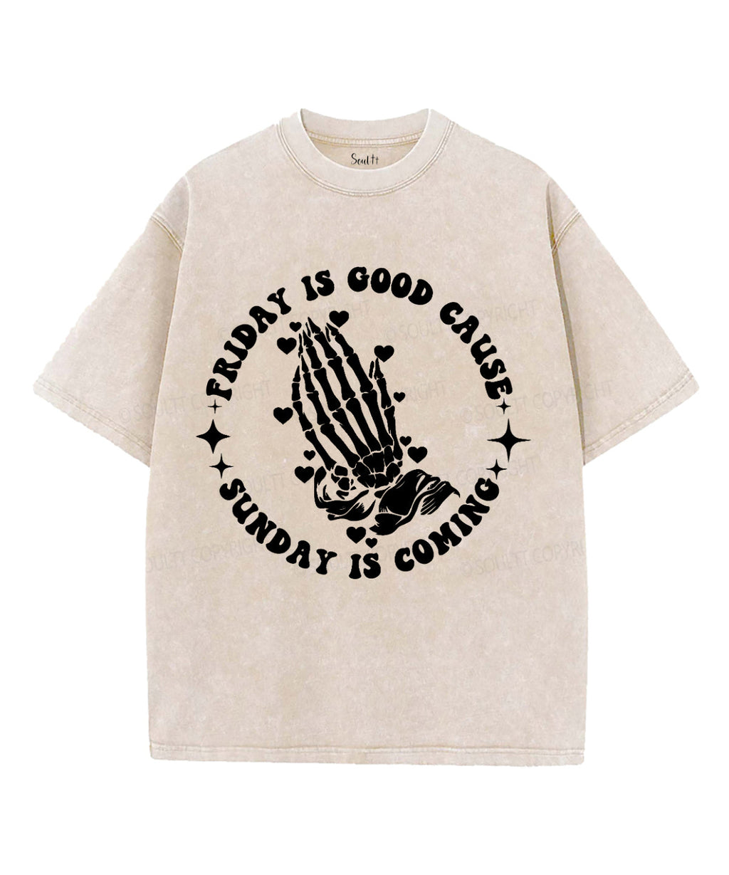 Sunday Is Caming Unisex Washed Christian T-shirt Hoodie, Sweatshirt | CiraTrend.com (Image 4)