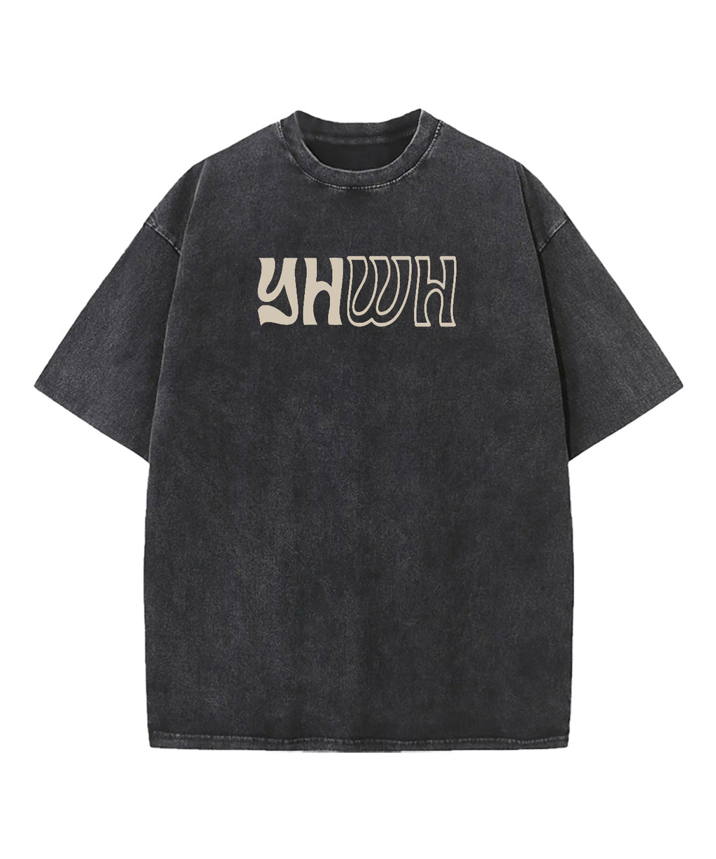 YHWH Double Sided Washed Christian T-shirt Hoodie, Sweatshirt | CiraTrend.com (Image 4)