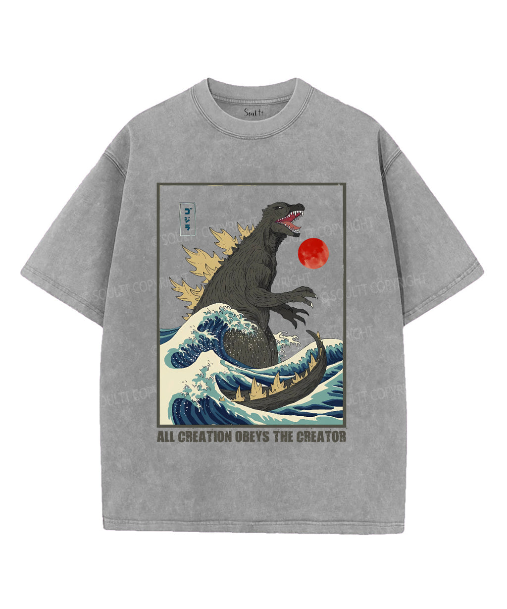 All Creation Obeys The Creator. Unisex Washed Christian T-shirt Hoodie, Sweatshirt | CiraTrend.com (Image 2)