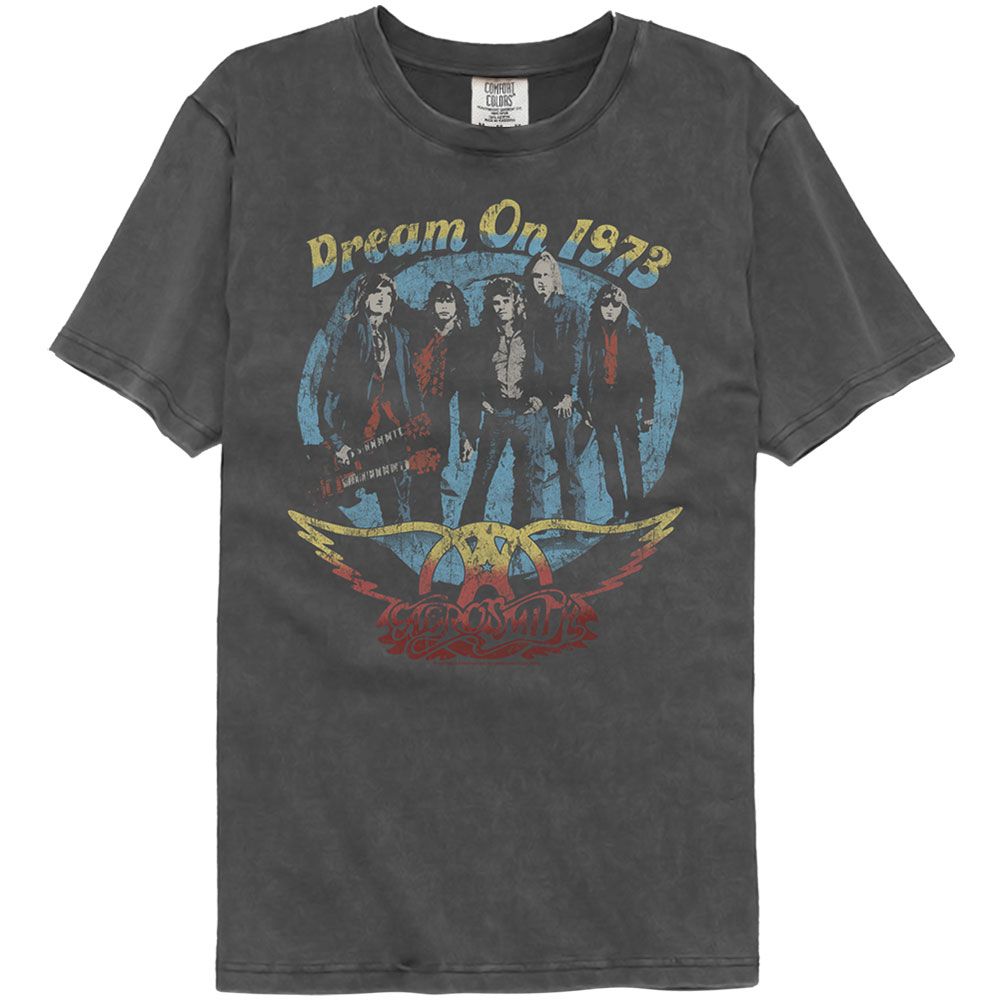 Aerosmith - Dream On Vintage Wash Black T-Shirt