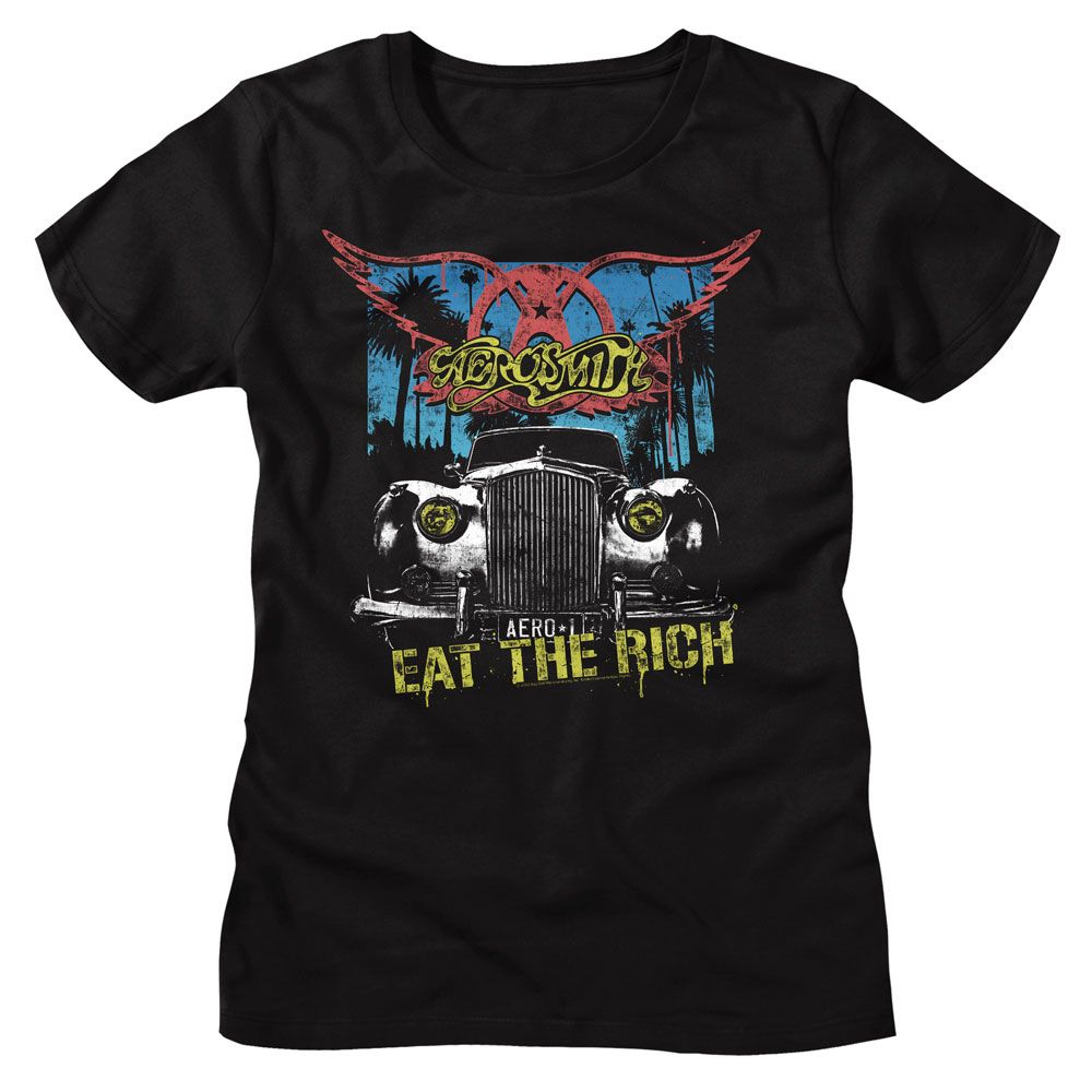 Aerosmith - Eat The Rich Car Womens T-Shirt