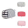 Striped Terry Texture Zipper Pouch