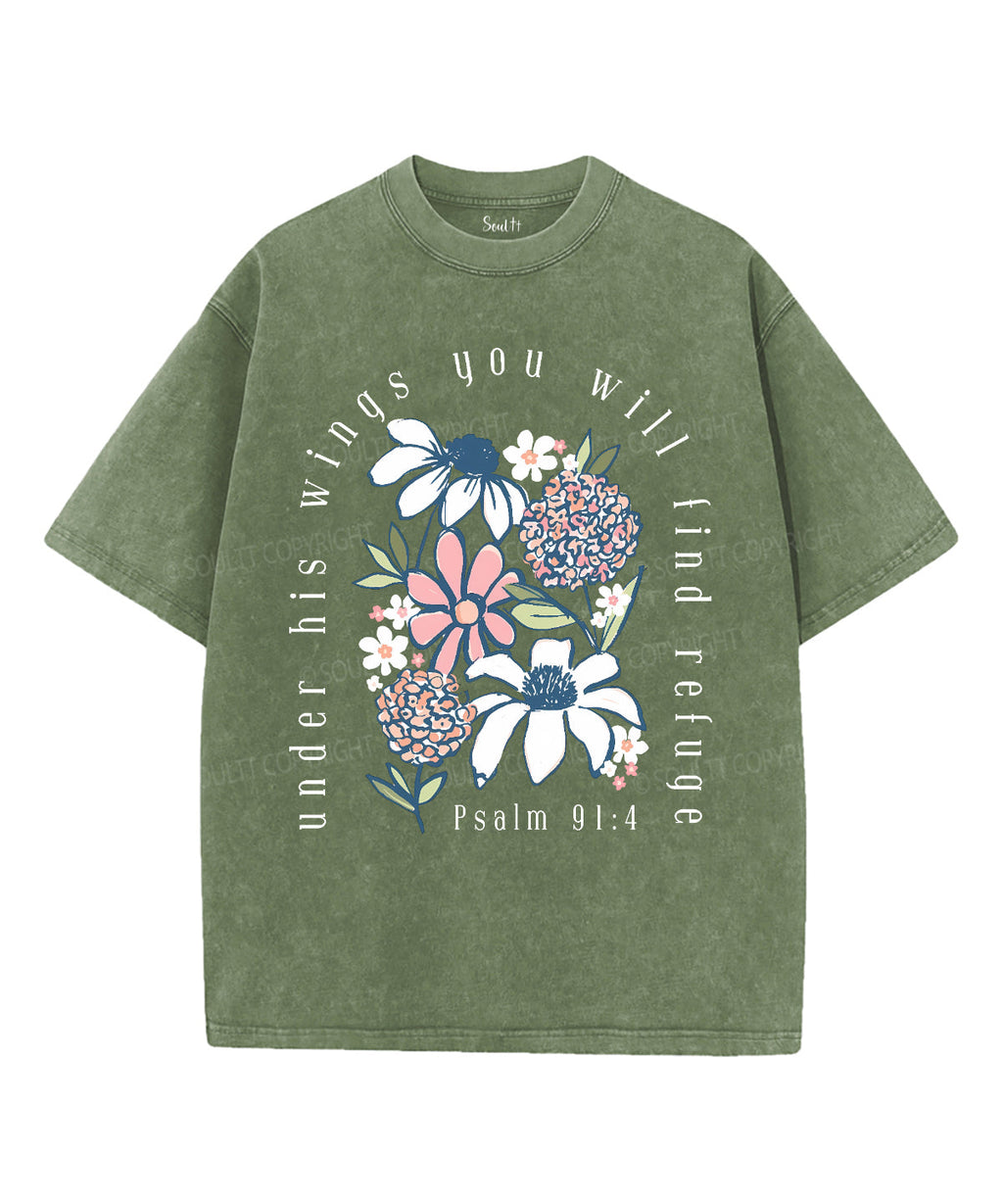 Under His Wings Unisex Washed Christian T-shirt Style001 Hoodie, Sweatshirt | CiraTrend.com (Image 5)