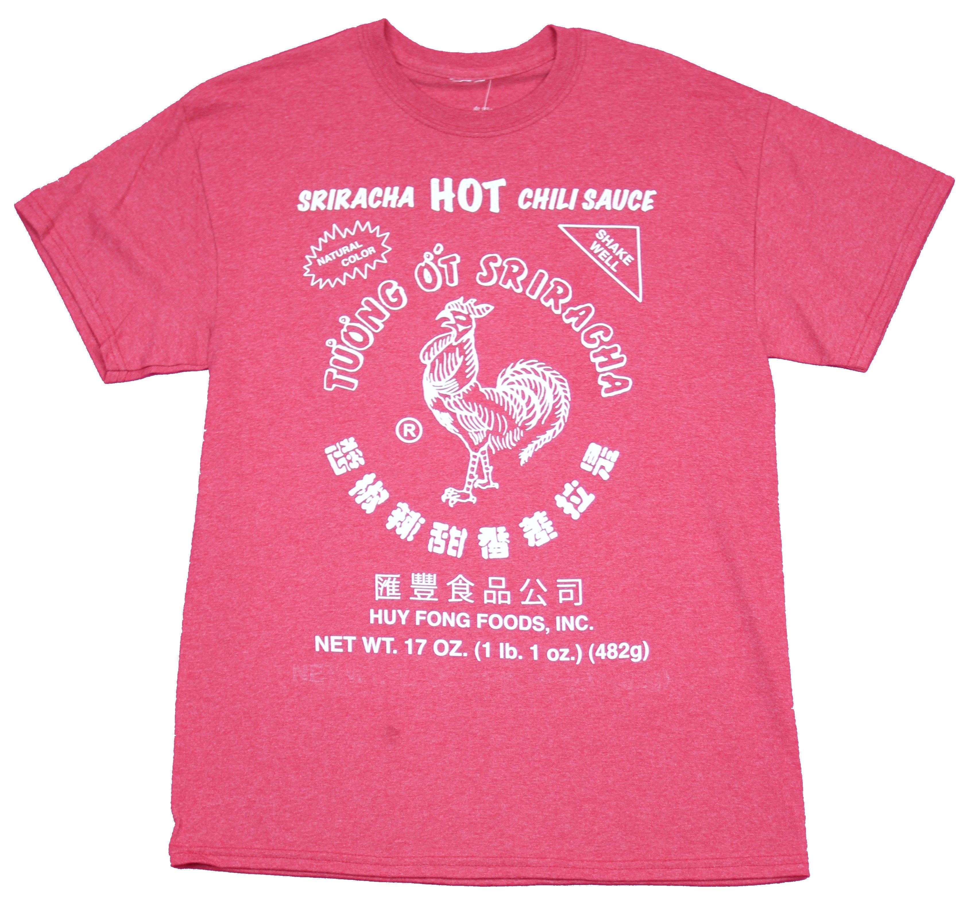 Sriracha Mens T-Shirt - Hot Chili Sauce Classic Rooster White Print Logo Hoodie, Sweatshirt | CiraTrend.com
