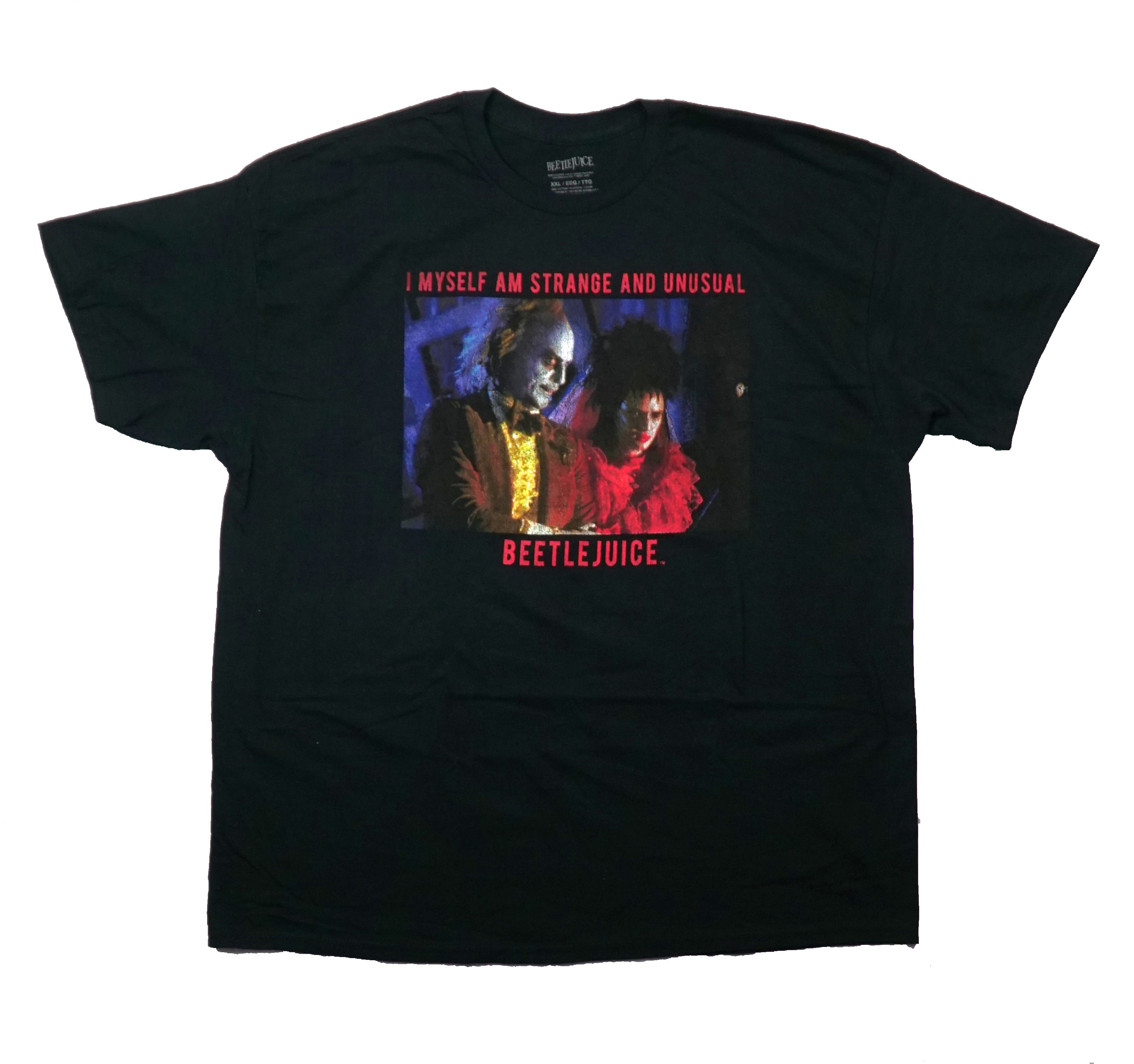 Bettlejuice Mens T-Shirt - I Myself Am Strange & Unusual Distressed W/Lydia Hoodie, Sweatshirt | CiraTrend.com