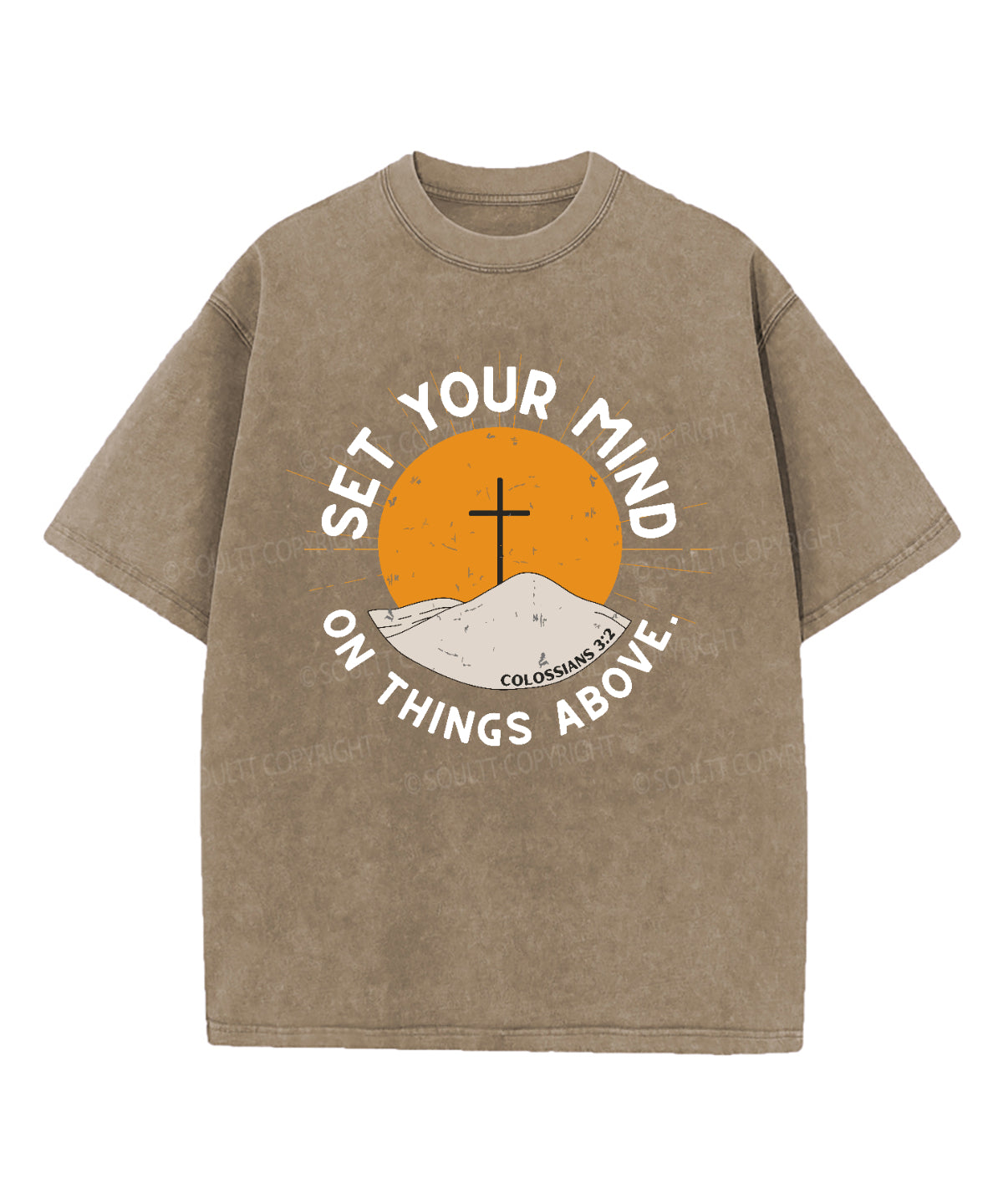 Set Your Mind On Things Above Washed Christian T-shirt Hoodie, Sweatshirt | CiraTrend.com (Image 5)