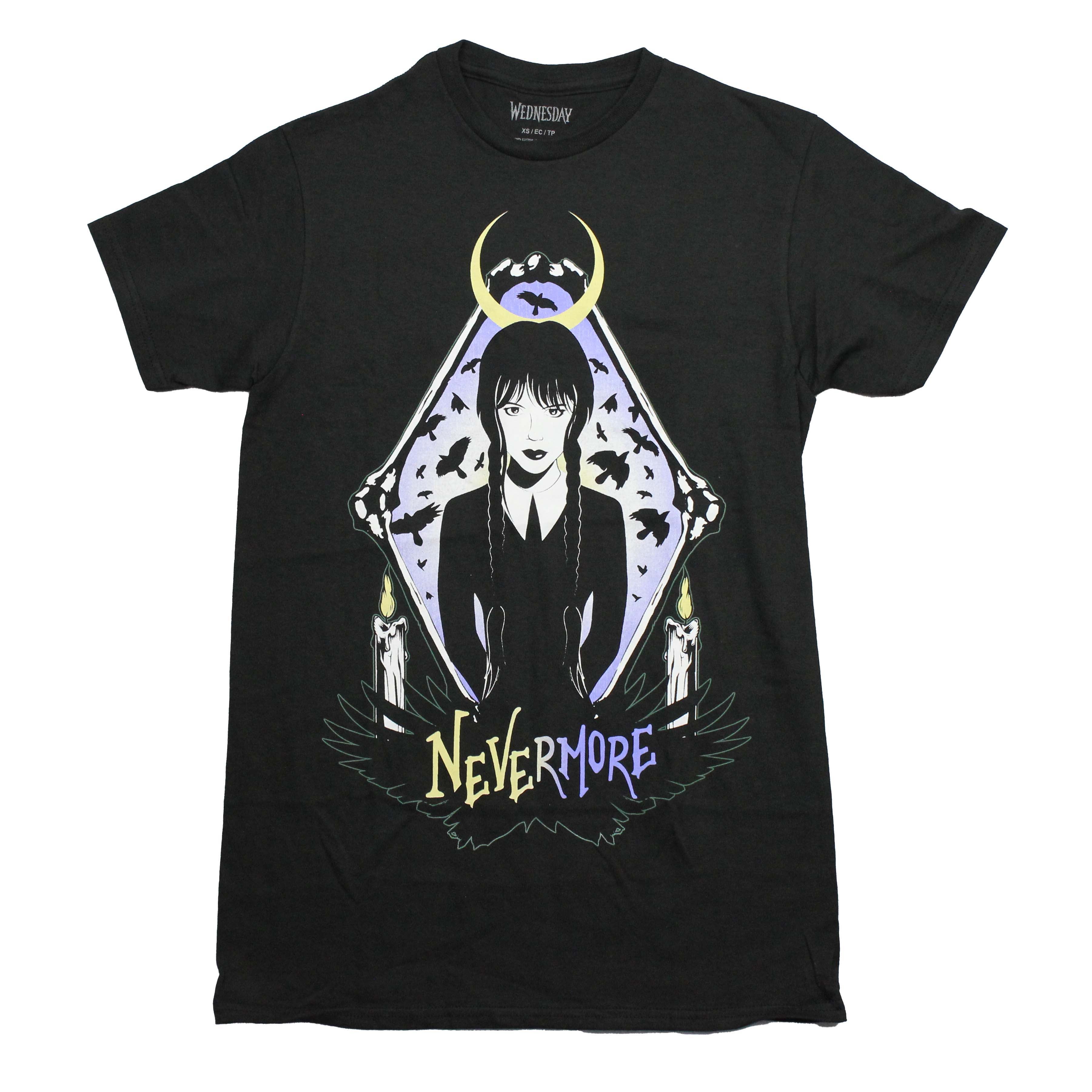 Wednesday Mens T-Shirt - Portrait Triangle Bones Candle Light Nevermore Hoodie, Sweatshirt | CiraTrend.com