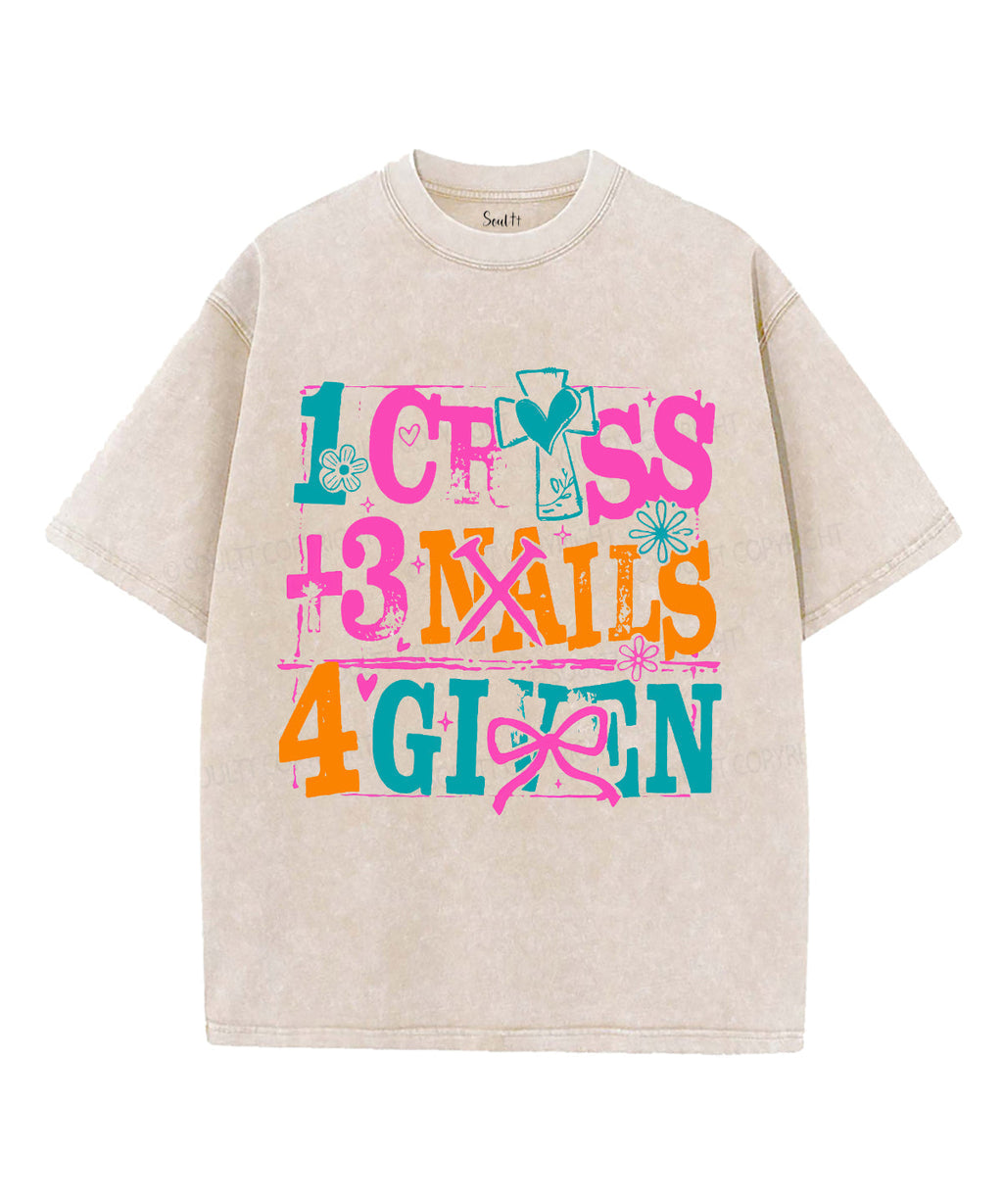 1 Cross + 3 Nails 4Given Unisex Washed Christian T-shirt Hoodie, Sweatshirt | CiraTrend.com (Image 4)