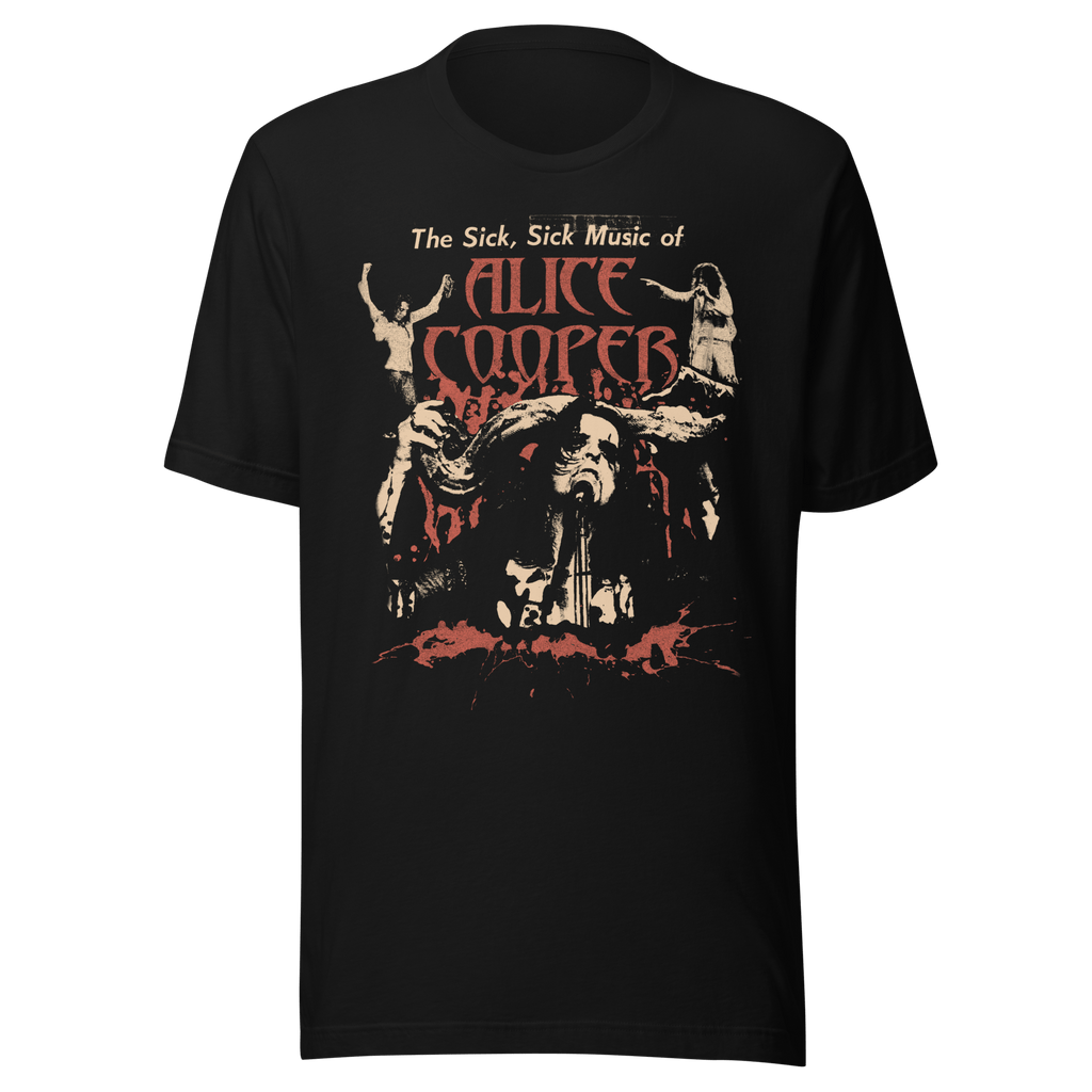 Alice Cooper Sick Sick Jumbo Print Mens T Shirt Black Hoodie, Sweatshirt | CiraTrend.com (Image 1)
