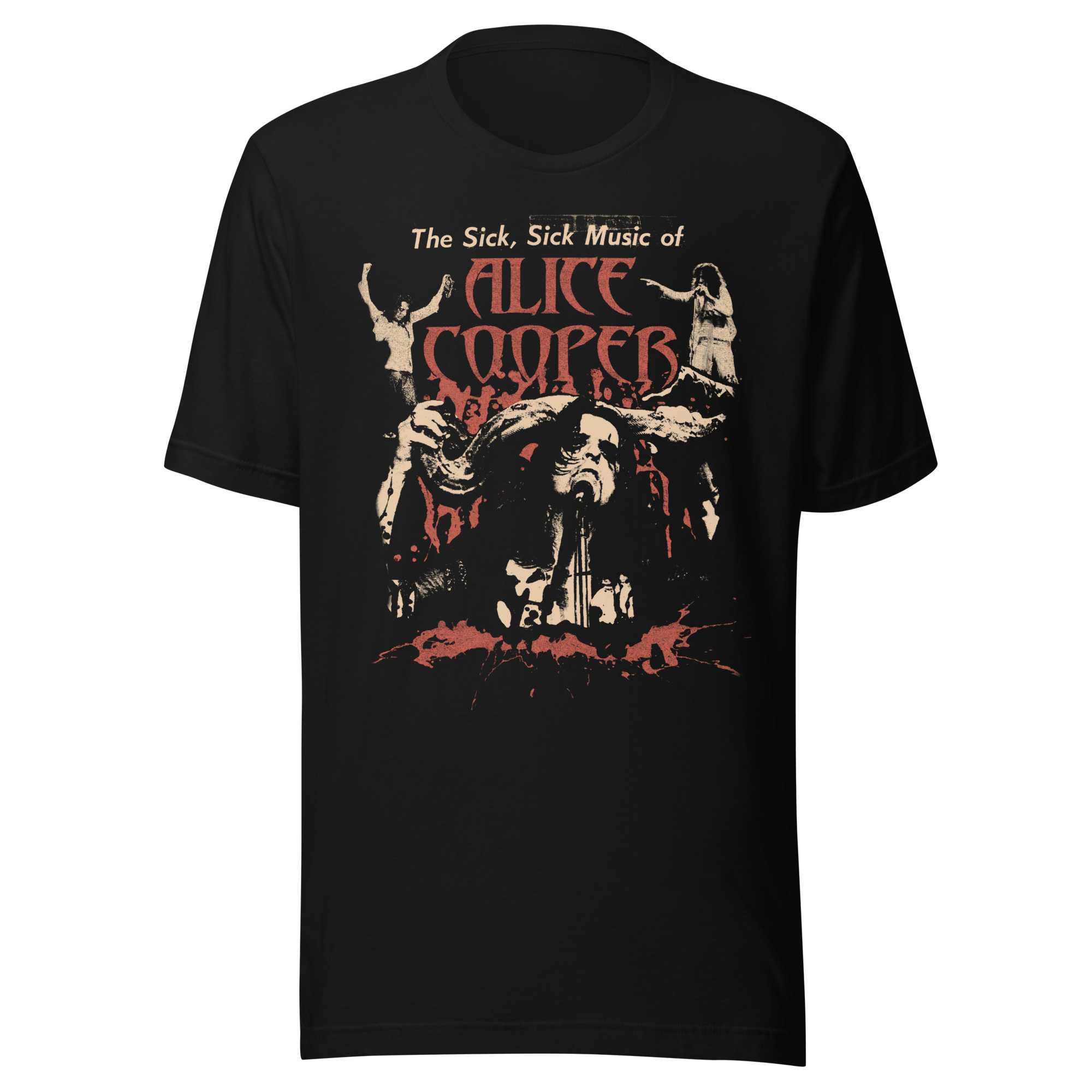 Alice Cooper Sick Sick Jumbo Print Mens T Shirt Black Hoodie, Sweatshirt | CiraTrend.com (Image 1)